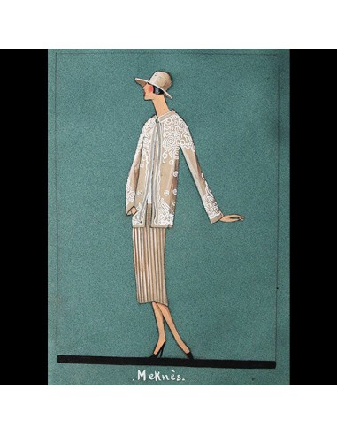 Jeanne Lanvin - Dessin de l'ensemble Meknes (1925) À commander