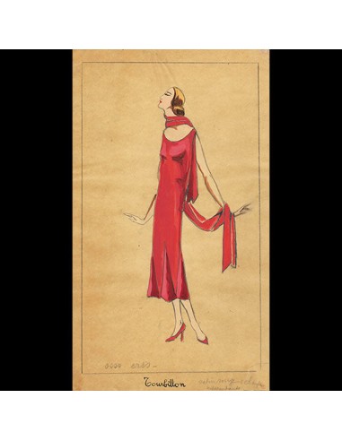 Jeanne Lanvin - Dessin de l'ensemble Tourbillon (1925) à prix réduit toute l'année