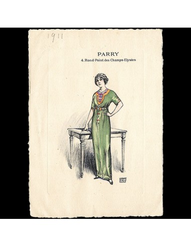 Jean Patou - Carte de la maison de couture Parry, illustrée par André Leroy (1911) acheter