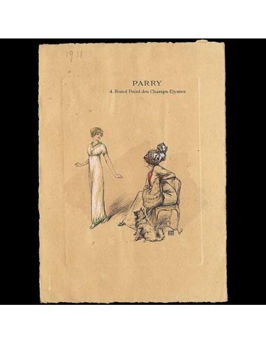 Jean Patou - Carte de la maison de couture Parry, illustrée par André Leroy (1911) Comparez et commandez 