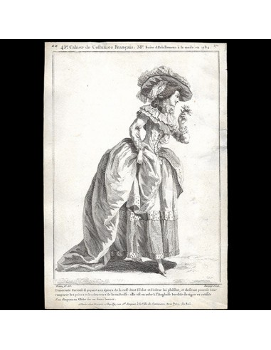 Gallerie des Modes et Costumes Français, 1778-1787, gravure n° zz 271, L'innocente Curieuse par Watteau (1784) 50-70% off 