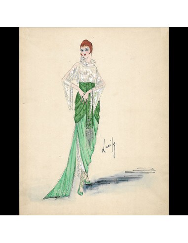 Lucile - Dessin d'une robe du soir (circa 1910s) Venez acheter