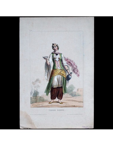 Achile Deveria - Costumes Historiques de Ville ou de Théâtre, Planche n°121, Femme Druse (1831) solde