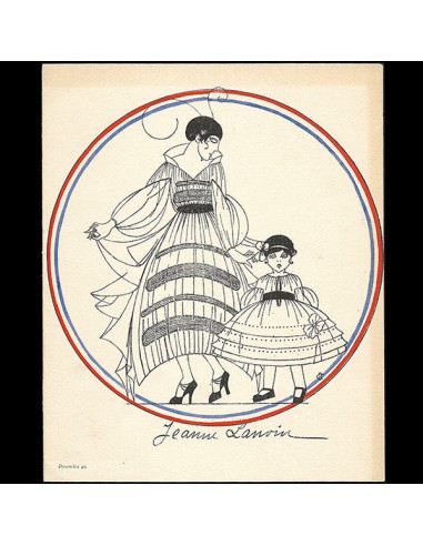 Jeanne Lanvin - Invitation illustrée par Armand Vallée (1916) les muscles