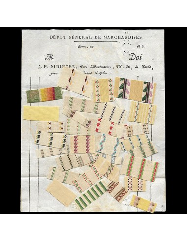 Serre et cie - Correspondance avec échantillons adressée au négociant en tissus par Nidinger (1818) Pour