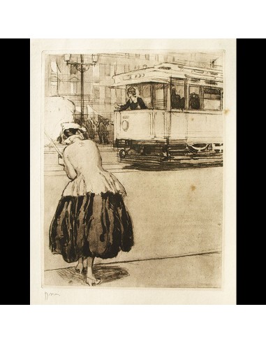 Drian - Les Femmes et la Guerre, l'élégante et le tramway (circa 1918) Jusqu'à 80% De Réduction