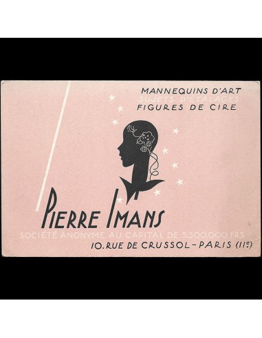 Pierre Imans - Carte, 10 rue Crussol à Paris (1930s) Fin de série