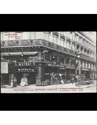 Moynat - Magasin du malletier, 5 place du Théâtre Français à Paris (circa 1910) une grave pollution 