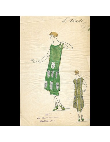 Bechoff - Le Fluide, dessin d'une robe (circa 1925) prix pour 