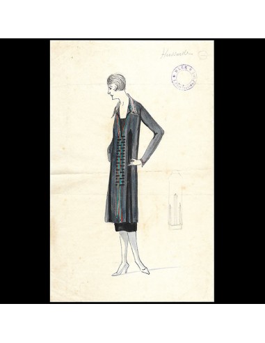 Beer - Hussarde, dessin d'une robe (circa 1925) soldes