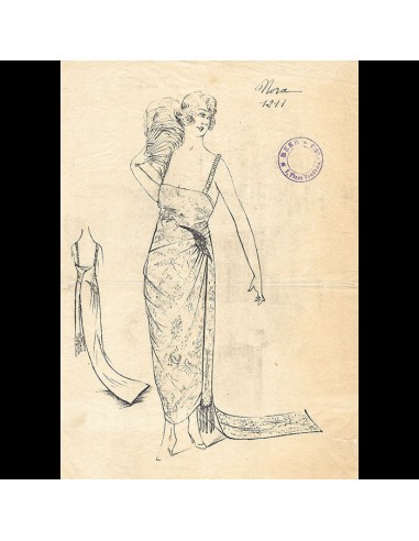 Beer - Nora, dessin d'une robe (circa 1920) ou a consommer sur place