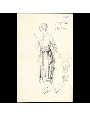 Beer - Ariane, dessin d'une robe (circa 1920) Les magasins à Paris