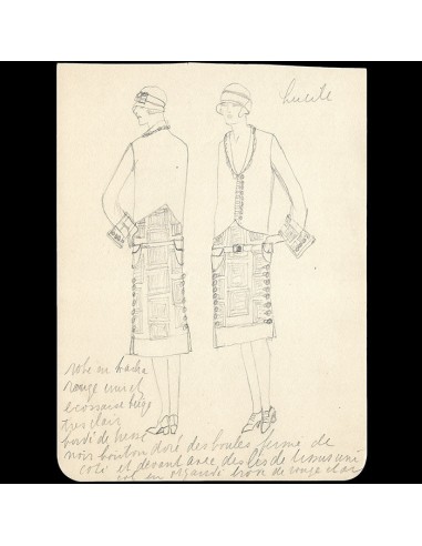 Lucile - Dessin d'une robe (circa 1920s) Venez découvrir notre 