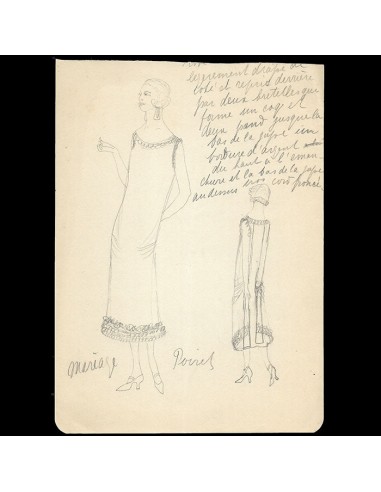 Poiret - Dessin de la robe Mariage (1920s) livraison et retour toujours gratuits