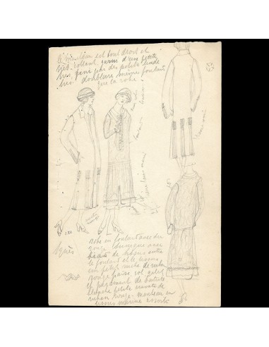 Agnès - Dessin d'une robe et d'un manteau (1920s) sélection de produits