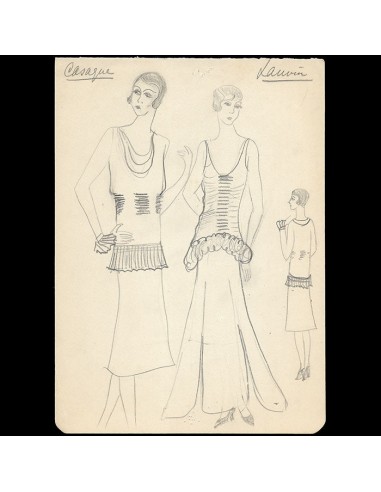 Lanvin - Dessin de la robe Casaque (circa 1925) en ligne des produits 