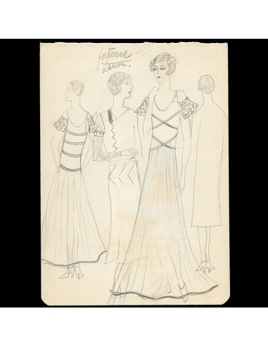 Lanvin - Dessin de la robe Forteresse (1930) meilleur choix