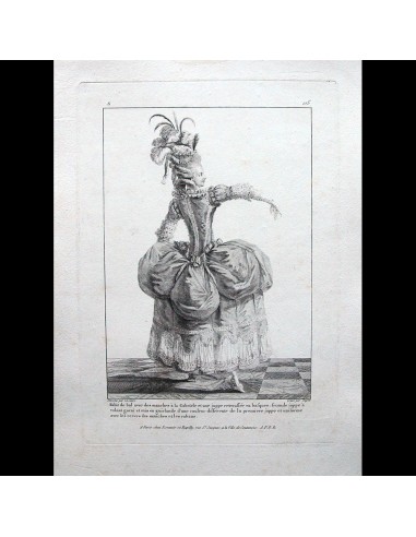 Gallerie des Modes et Costumes Français, 1778-1787, gravure n° S 105, Habit de Bal (1779) Pour