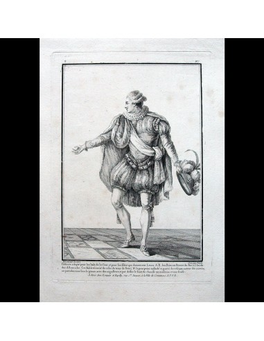 Gallerie des Modes et Costumes Français, gravure n° S 107, Costume pour les bals de la Cour (1779) de pas cher