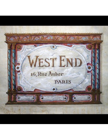 West End - Aquarelle préparatoire pour le tailleur, rue Auber à Paris (circa 1900s) pas chere