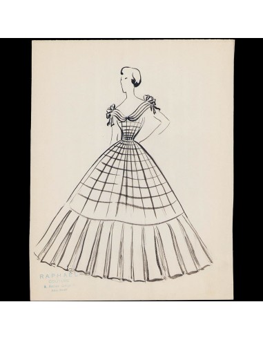 Raphael - Robe du soir, dessin de la maison de couture (circa 1940-1950s) En savoir plus