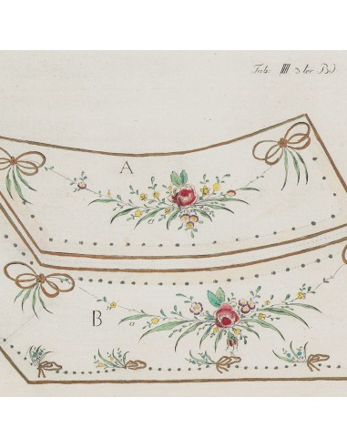 Johann Friedrich Netto - Broderies pour un habit à la française (circa 1790s) basket pas cher