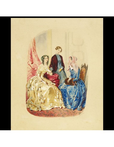 Anaïs Toudouze - Dessin pour une revue de mode (circa 1860s) sélection de produits