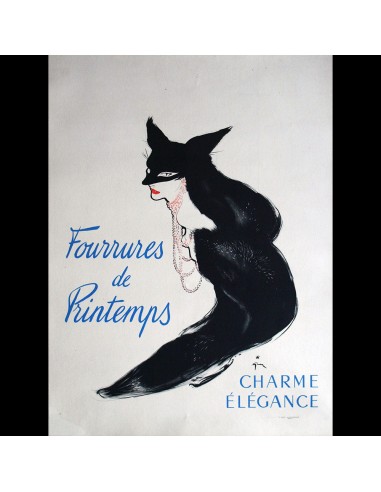 René Gruau - Fourrures de Printemps, charme, élégance (1954) l'achat 