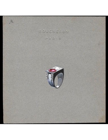 Boucheron - Bague aux rubis et diamants : projet de bijou (circa 1940s) votre