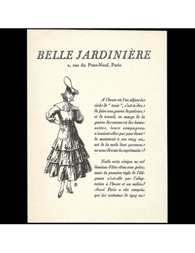 A la Belle Jardinière - Document publié à l'occasion de la 1ère guerre mondiale (1916) les ctes