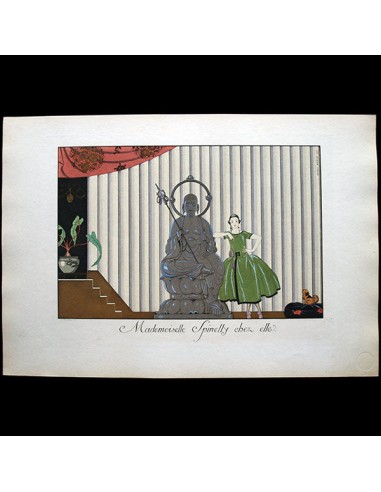 George Barbier - Le Bonheur du Jour ou les Grâces à la mode : Mademoiselle Spinelly chez Elle (1924) outlet