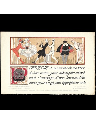 Barbier - Publication announcement for  "Personnages de Comedie" en ligne