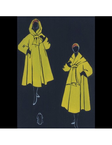 Dessin d'un manteau jaune (1950s) Toutes les collections ici