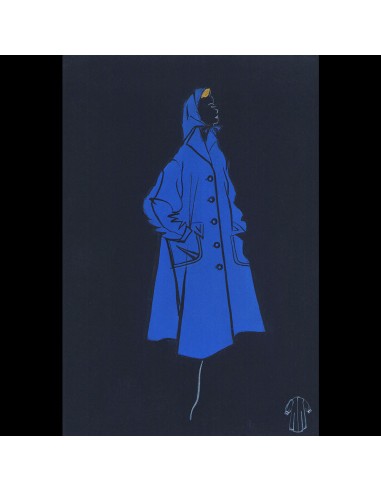 Dessin d'un manteau bleu (1950s) les muscles