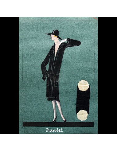 Jeanne Lanvin - Dessin de la robe Hamlet (1925) de technologie