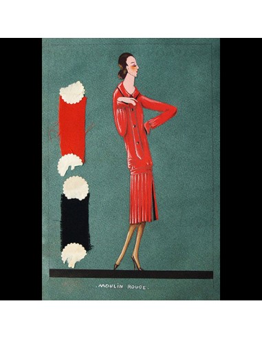 Jeanne Lanvin - Dessin de l'ensemble Moulin Rouge (1925) meilleur choix