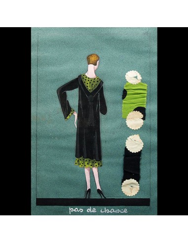 Jeanne Lanvin - Dessin de l'ensemble Pas de Chance (1925) la chaussure